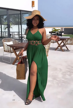 Load image into Gallery viewer, Sexy Hollow Backless Tie Split Maxi Dress
