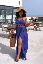 Load image into Gallery viewer, Sexy Hollow Backless Tie Split Maxi Dress
