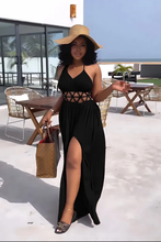 Load image into Gallery viewer, Sexy Hollow Backless Tie Split Maxi Dress
