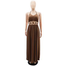 Load image into Gallery viewer, Sexy Hollow Backless Tie Split Maxi Dress
