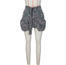 Load image into Gallery viewer, Fashion Camouflage Patchwork Big Pockets Denim Skirt
