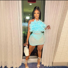 Load image into Gallery viewer, Plus Size Feather Hot Diamond Tube Tops Dress

