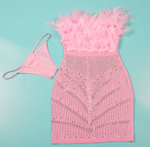 Load image into Gallery viewer, Plus Size Feather Hot Diamond Tube Tops Dress
