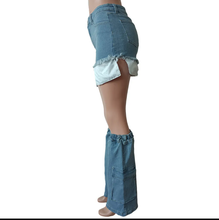 Load image into Gallery viewer, Denim Shorts Calf Sleeve Two Piece Set
