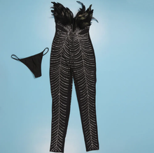 Load image into Gallery viewer, Plus Size Feather Patchwork Hot Drill Jumpsuit
