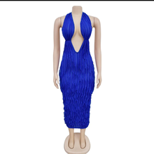 Load image into Gallery viewer, Solid Hollow Out Wave Pattern Sexy Long Dress
