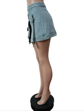 Load image into Gallery viewer, Fashion Denim Tie Up Pocket Skirt
