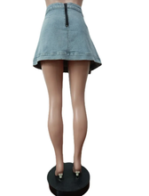 Load image into Gallery viewer, Fashion Denim Tie Up Pocket Skirt
