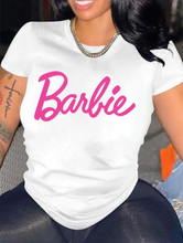 Load image into Gallery viewer, Plus Size Letter Print Solid T Shirt
