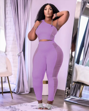 Load image into Gallery viewer, Sexy Mesh Patchwork Off Shoulder 2 Piece Pants Set
