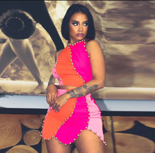 Load image into Gallery viewer, Fashion Sexy Slim Colorblock Tank Top And Skirt Two Piece Set
