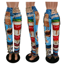 Load image into Gallery viewer, Fashion Loose Colorful Pattern Tassel Pants
