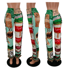 Load image into Gallery viewer, Fashion Loose Colorful Pattern Tassel Pants
