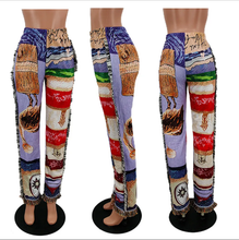 Load image into Gallery viewer, Fashion Loose Colorful Pattern Tassel Pants
