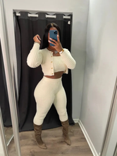Load image into Gallery viewer, Solid Knit Sweater Slim Cardigan Three Piece Set
