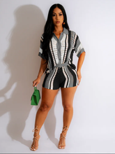 Load image into Gallery viewer, Contrast Color Hollow Out Knit Two Piece Shorts Set
