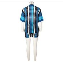 Load image into Gallery viewer, Contrast Color Hollow Out Knit Two Piece Shorts Set
