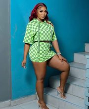 Load image into Gallery viewer, Plaid Print Hooded Two Piece Skirts Set
