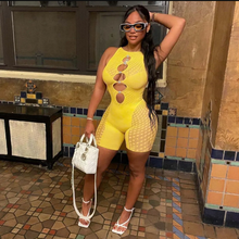 Load image into Gallery viewer, Sexy Mesh Patchwork Sleeveless Hollow Romper
