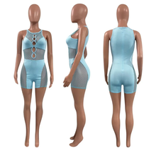 Load image into Gallery viewer, Sexy Mesh Patchwork Sleeveless Hollow Romper
