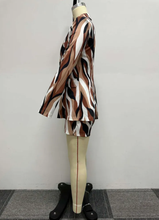 Load image into Gallery viewer, Plus Size Print Long Sleeve Blazer Two Piece Shorts Set
