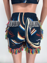 Load image into Gallery viewer, Sexy Printed One Shoulder Tassel Shorts 2 Piece Sets
