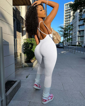 Load image into Gallery viewer, Sexy Solid V Neck Backless Cross Strap Tight Jumpsuit
