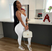 Load image into Gallery viewer, Sexy Solid V Neck Backless Cross Strap Tight Jumpsuit
