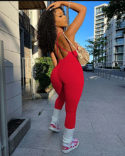 Load image into Gallery viewer, Sexy Solid V Neck Backless Cross Strap Tight Jumpsuit
