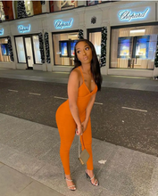 Load image into Gallery viewer, Sexy Solid V Neck Backless Cross Strap Tight Jumpsuit
