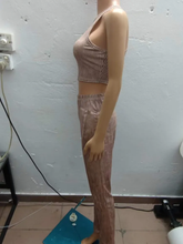 Load image into Gallery viewer, Fashion Patchwork Sleeveless Vest And Pants 2 Piece Set
