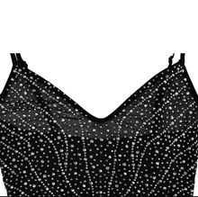 Load image into Gallery viewer, Sexy Mesh Hot Drill Sling Tassel Mini Dress
