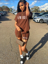 Load image into Gallery viewer, Printed Short Sleeve Shorts Two Piece Set
