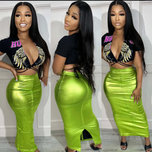 Load image into Gallery viewer, Fashion Zipper Slit Slim Leather Skirt
