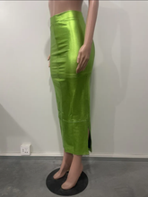 Load image into Gallery viewer, Fashion Zipper Slit Slim Leather Skirt
