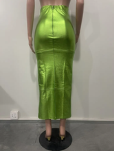 Load image into Gallery viewer, Fashion Zipper Slit Slim Leather Skirt
