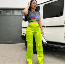 Load image into Gallery viewer, Solid Color Multi-Pocket Casual Pants
