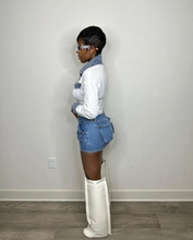 Load image into Gallery viewer, Fashion Pocket Patchwork Denim Skirt
