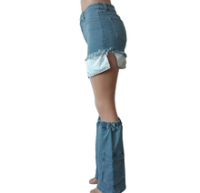 Load image into Gallery viewer, Denim Shorts Calf Sleeve Two Piece Set
