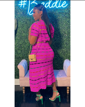 Load image into Gallery viewer, Colorful Stripe Knit Slit Skirts Two Piece Set
