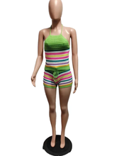 Load image into Gallery viewer, Print Backless Halter Tight Knit Two Piece Set
