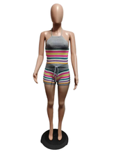 Load image into Gallery viewer, Print Backless Halter Tight Knit Two Piece Set
