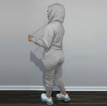 Load image into Gallery viewer, Letter Print Plush Hooded Sweatshirt And Pant Sport Suit
