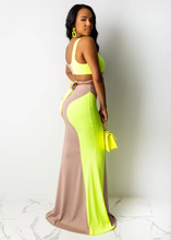 Load image into Gallery viewer, Sexy Contrast Color Crop Top Mermaid Long Skirt Sets

