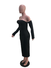 Load image into Gallery viewer, Sexy Solid Off Shoulder Long Sleeve Pocket Maxi Dress
