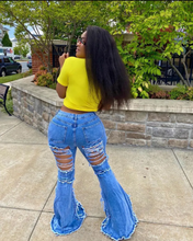 Load image into Gallery viewer, Plus Size 4XL Denim Ripped Hole Flared Jeans
