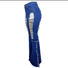 Load image into Gallery viewer, Plus Size 4XL Denim Ripped Hole Flared Jeans
