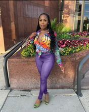 Load image into Gallery viewer, Fashion Print Long Sleeve Shirt Two Piece Pants Set
