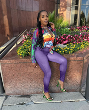 Load image into Gallery viewer, Fashion Print Long Sleeve Shirt Two Piece Pants Set
