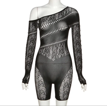 Load image into Gallery viewer, Sexy Mesh See Through Hollow Out Skinny Romper
